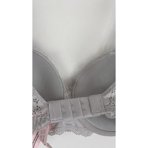 Victorias Secret Twinkle Strap Lace Push Up Bra Womens Size 32B Silver Pearl New - Picture 8 of 11